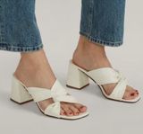 Everlane The Day Twist Heel Slip On Sandal Nappa Leather Cream Size 7.5 Photo 0