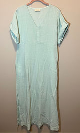 Nomad The Label Mint Green Cotton V-Neck Maxi Dress with Pockets Women's Small Photo 0