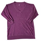 Natural Life Womens Plum Purple‎ Slub Cotton V-Neck Pockets Tunic Top Medium Photo 0