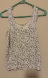 Brandy Melville Coquette Blue Floral Lace Amara/Skylar Style Tank Top OS Photo 0