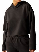 Beyond Yoga Happiness Cropped Pullover Hoodie Medium Black Sweatshirt Photo 0