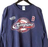2004 Vintage Y2K Boston Red Sox T Shirt Large L Blue Graphic Tee Photo 0
