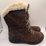 Columbia Omni-Heat 200g Brown Suede Faux Fur Winter Snow Boots Womens Size 9 Photo 0