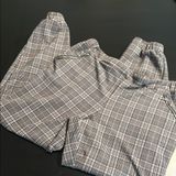 Maurices Plaid Jogger‎ Pants Womens XL Long Red Black Zipper Pockets Elastic Photo 0