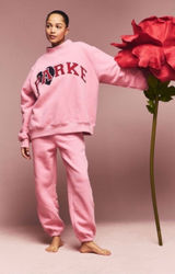 Parke 2026 Valentine’s Day Jean Heart Varsity Mockneck Sweatshirt Size L/XL. Photo 0