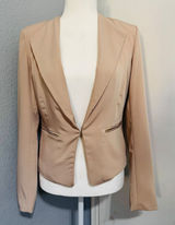 Haute Monde Womens Tan Open Front Blazer Jacket‎ Career Preppy Beige Medium Photo 0