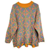 Free People Beach Color block Knitted Bohochic Colorful Sweater Coastal Cowgirl Photo 0