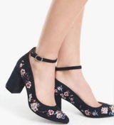 White House black market Bethany blue suede embroidered shoes 8.5 Photo 0