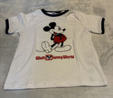 Disney Parks Walt Disney World Mickey Mouse White Short Sleeve Ringer Shirt sz M Photo 0