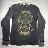 No Boundaries Sz Small Rock Roll Graphic Thermal Waffle Shirt Y2K Unisex Grunge Photo 0