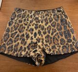Cheetah Sequin Shorts Gold Size M Photo 0