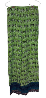Zara Women's Pants Y2K Wide Leg Pull On Hippie Floral Boho Green Brown Small Photo 0