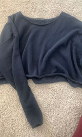 Brandy Melville Cropped Sweater Blue Navy Photo 0