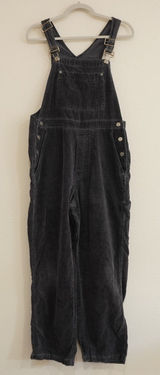 Gap Women's Size Medium Overalls Black Vintage Velvet Corduroy Bib Jumpsuit Photo 0