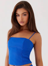 Peppermayo Hey Dream Girl Cobalt Blue Bustier Corset Top Size 0-XXS Photo 0
