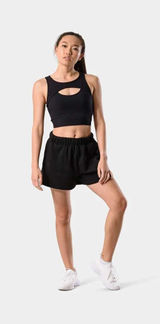 Kamo Fitness CozyTec Sweatshorts Small High Rise Athletic Fleece Lined Black Photo 0