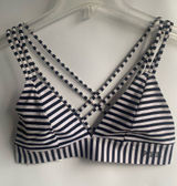 PINK Victoria’s Secret black white striped strappy bralette athletic sport bra S Photo 0