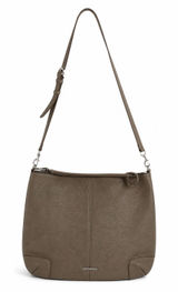 Rebecca Minkoff Reagan Taupe Pebbled Leather Crossbody Hobo Bag Silver Hardware Photo 0