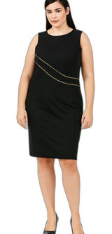Marc New York Dress Size 8 zipper detailed sheath BLACK Preppy Career Office Photo 0