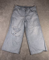 american eagle super high rise baggy wide leg ankle 14 Short Distressed Lt Wash Photo 0