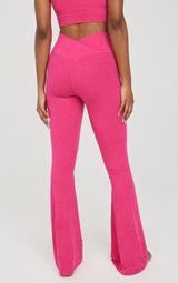 Pink Double Crossover Flare Leggings Photo 0