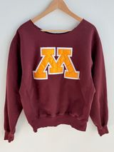 University of Minnesota Gophers burgundy off the shoulder sweatshirt Photo 0
