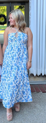 Floral Maxi Dress Blue Photo 0