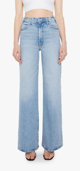 Mother Superior The Hustler Roller Sneak Jeans 26 I Confess Wide Leg Light Wash Photo 0