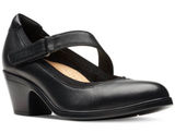 Clarks Emily 2 Mabel Black Leather Mary Jane Block Heel Shoes Size 9 Photo 0