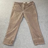 J. Jill Denim Authentic Fit Cropped Jeans Women's Sz 2P Tan/Taupe Raw‎ Hem EUC Photo 0