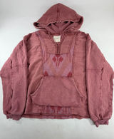 Lucky Brand Womens Pink Southwestern Ikat Baja Pullover Hoodie Cotton Size M Photo 0