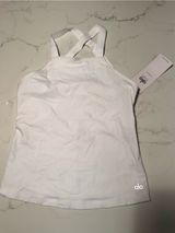 ALO Yoga White Cross-Strap Performance Tank Photo 0