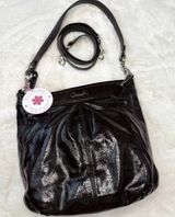 Coach Ashley Dark Brown Patent Leather Shoulder Bag F20462 Photo 0