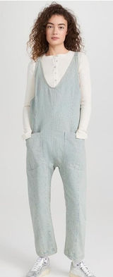 We the Free High Roller Railroad Jumpsuit Cotton Overalls Size Small Photo 0