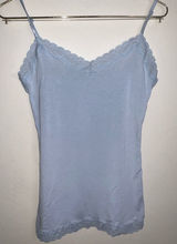 American Eagle Outfitters Womens Blue Lace Trim Cami Tank Top Small S P Modal Photo 0