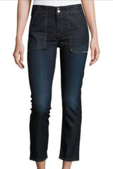 Rag & Bone / JEAN High Rise Denny Cropped Jeans Dark Rinse Casual Size 24 Photo 0