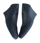 Suede‎ Aerosoles Plum Tree Black Dot Wedge Dress Shoes Size 8.5 Studded Detail Photo 0