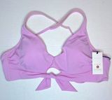 Shade & Shore Light Purple Tie Front Bralette Bikini Top Size 34C New! Photo 0