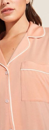 Eberjay Gisele Tencel Modal Short Sleeve Pajama Top Peach Sz Small 💛🍄 Photo 0