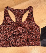 ⭐️Zella Dusty Rose & Black Printed Racerback Sports Bra Photo 0