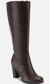 Style & Co Elegant Brown Knee-High Women's Boots Size 7W Extra Wide Calf Photo 0