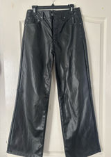 Black ZARA Faux Leather Pants Photo 0