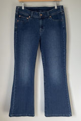 GAP '70s Flare Low Rise Denim Jeans Pants Blue Cotton Women's Size 10 Petite Photo 0