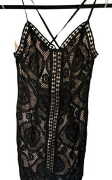 L'ATISTE Black Maxi Dress with Lace Design NWOT Photo 0