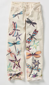 Free People Tennessee Low Rise Illusion Jeans- Dragonfly- size 28 Photo 0