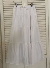 White tiered maxi skirt with drawstring waist Size M Photo 0
