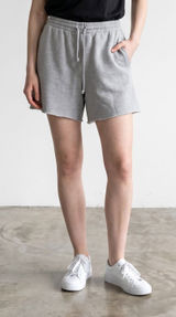 Aritzia Tna Cozy boyfriend sweatshort relaxed fit loungewear Gray women's Large Photo 0