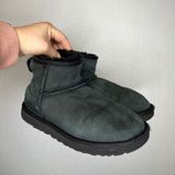 UGG Classic Ultra Mini Ankle Boots Black Suede Sheepskin Lined Women's‎ Size 9 Photo 0