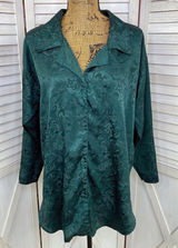 Victoria’s Secret Vintage‎ Satin Brocade Nightshirt Green Small Photo 0