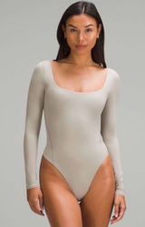 Lululemon Wundermost Bodysuit Square Neck Ultra-Soft Nulu Long Sleeve Photo 0